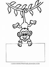 Monkey Coloring Hanging Kids Pages Template Printable Printables Drawing Year Chinese Jungle Crafts Message Printables4kids Name Activities Tail Sheets Puzzles sketch template