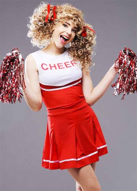 adult ladies red high school cheerleader costume