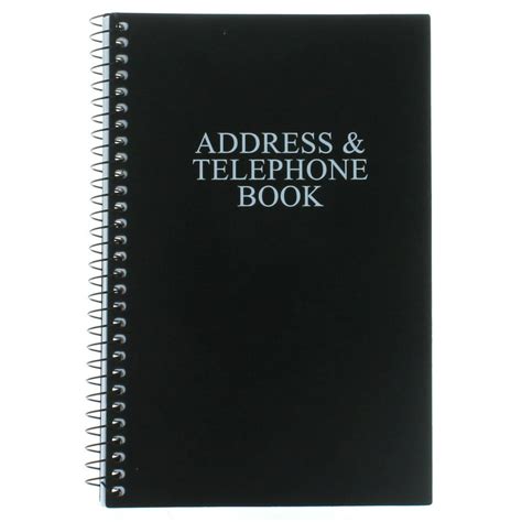 black telephone address book spiral bound vinyl cover    walmart