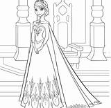 Frozen Coloring Pages Disney Size Elsa Click sketch template