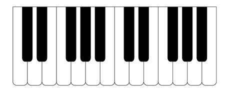 blank piano keys worksheet clipart