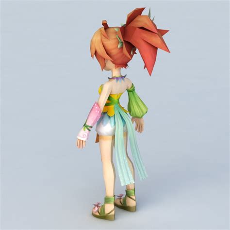 Cute Little Anime Girl 3d Model 3ds Max Files Free Download Modeling