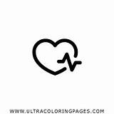 Coloring Heart Pulse Healthcare Cardiology Icon Heartbeat Ecg Cardiogram Pages sketch template