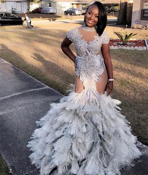grey prom dress  ostrich feathers  won pinterest hair nails  style prom