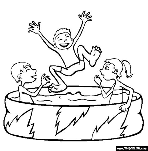 swimming pool toys coloring page coloring pages