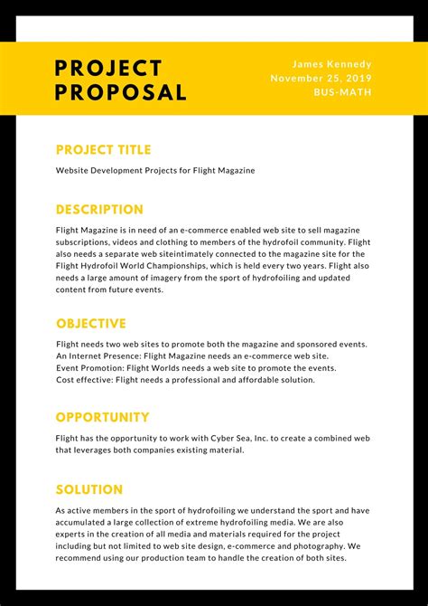 printable project proposal format  student temp vrogueco
