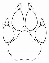 Paw Print Lion Wolf Cougar Drawing Pattern Template Outline Printable Patterns Coloring Patternuniverse Templates Crafts Stencils Stencil Use Dog Line sketch template