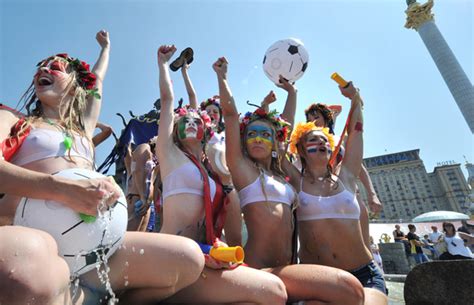 Euro 2012 Topless Femen Protests Working As Organizers