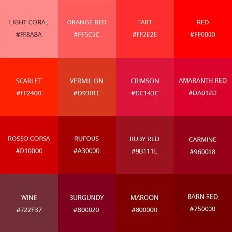 red color names shades  red color color red light coral light red