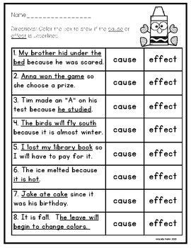 effect worksheets  activities   effect