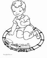 Coloring Train Pages Toy Christmas Popular sketch template