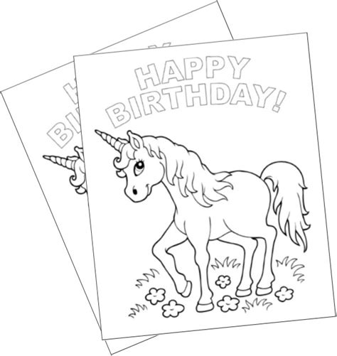 unicorn birthday coloring page clipart   cliparts