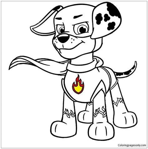 super pup marshall paw patrol coloring page kindergarten coloring pages