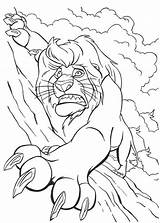 Lion King Mufasa Coloring Pages Rock Holding Falling Printable Tight Color Disney Animation Movies Drawing Drawings Getcolorings Print Comments Mu sketch template