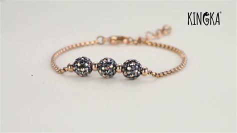 women chain bracelet crystal beads youtube