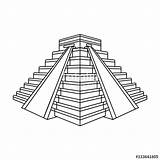 Aztec Temple Drawing Outline Getdrawings Chichen Itza sketch template