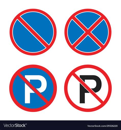 parking  waiting road sign stopping vector image