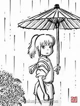 Ghibli Spirited Chihiro Haku Sumi Miyazaki Hayao Ilustraciones sketch template
