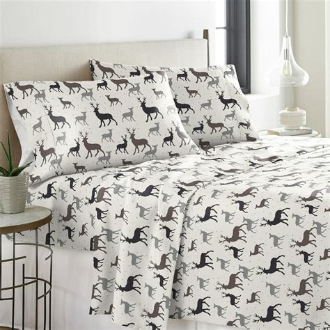 pointehaven solid  print cotton heavyweight flannel bed sheet set