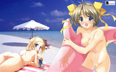 2girls beach breasts katase yuki mizuiro nipples nude photoshop pussy uncensored