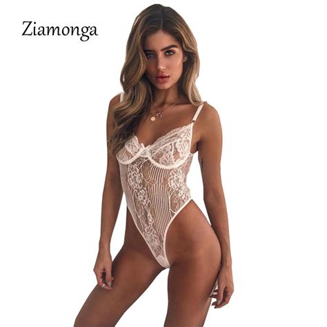 ziamonga lace bodysuit women sexy catsuit sleeveless fitness summer jumpsuit backless slip