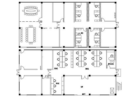 office building design column layout plan cadbull
