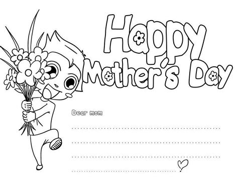 mothers day coloring cards  kids   cute printable