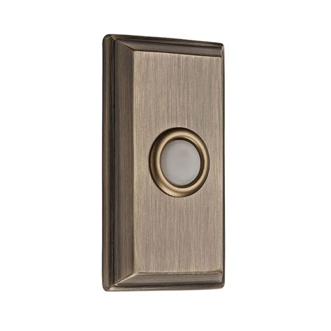 baldwin wired matte brass  black doorbell button   doorbell buttons department  lowescom