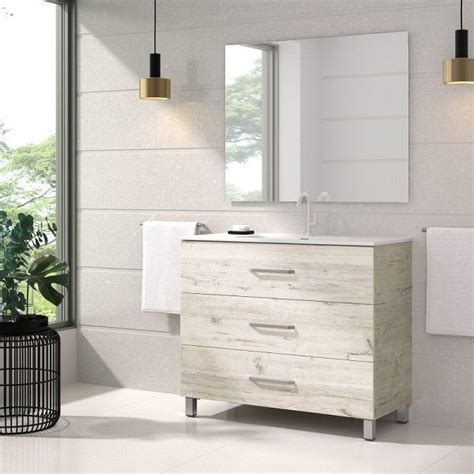 meuble de salle de bain sur pieds modele fuji  tiroirs avec lavabo