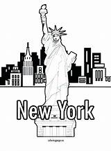 Coloring Pages Liberty Statue Print City Buildings Getdrawings Getcolorings sketch template
