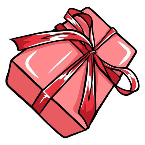 present gift wrapped   bow beautiful decoration  gifts cartoon style  vector art
