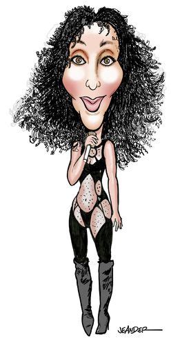 cher by jeander famous people cartoon toonpool