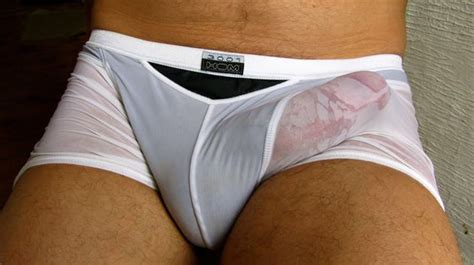 clear see through wet underwear cock white boxers