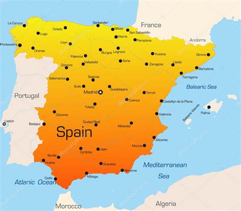 spanien karte stockvektor