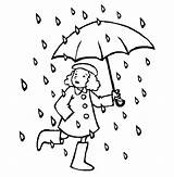 Rain Coloring Pages Girl Rainy Season Drawing Colouring Color Away Go Getdrawings sketch template