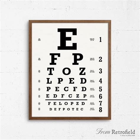 eye chart printable printable art printables eye exam chart