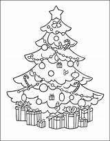 Tree Christmas Coloring Gifts sketch template