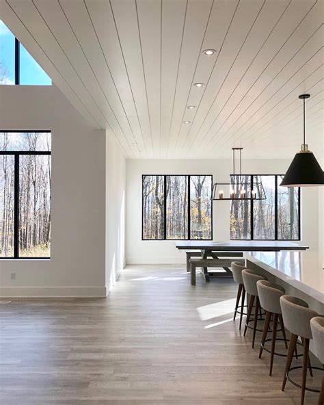 living room shiplap ceiling  dhomish