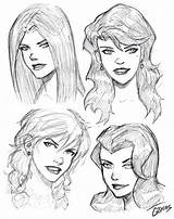 Drawing Female Hair Hairstyles Reference Lips Anime Getdrawings Eyes Drawings Short Girl sketch template