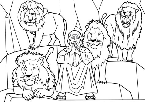 coloring pages  daniel   lions den