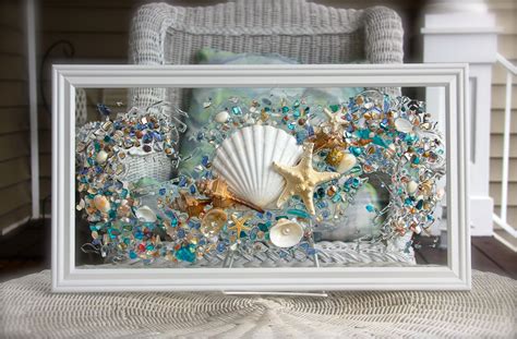 Sea Glass Art For Beach House Beach Glass Wall Hanging For Nautical