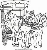 Cart Vector Coachman Horse Hand Drawn Cartoons Style sketch template