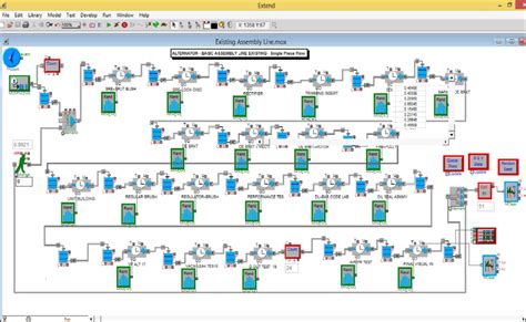 snapshot  extendsim simulation model  existing assembly   scientific diagram