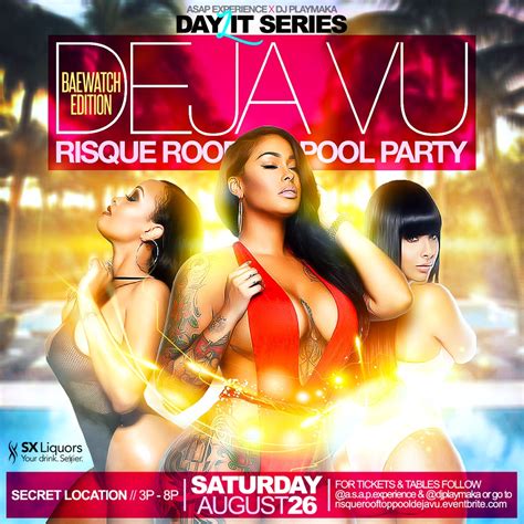 risque rooftop pool day party deja vu edition chicago il
