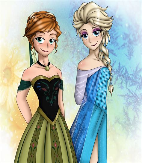 elsa and anna [anime] by namygaga frozen drawings elsa frozen drawings disney characters