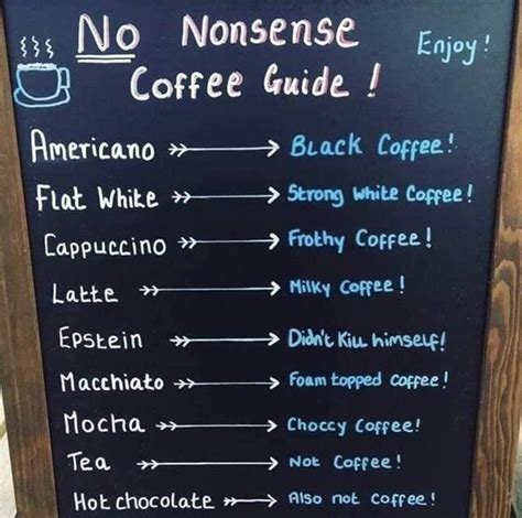 nonsense coffee guide coffee guide coffee menu coffee shop