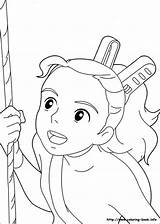 Coloring Arrietty Pages Book Borrower Disegni Ghibli Studio Printable Desenhos Info Para Online Kids Activities Borrowers Desenho Websincloud sketch template