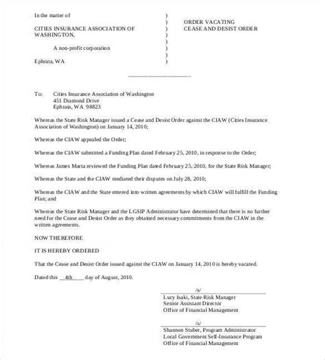 10 response to cease and desist letter template perfect template ideas