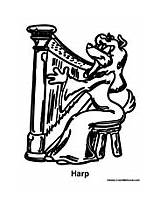 Harp Music Playing Dog sketch template