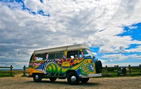 Greg Mills Painted Surfer Van With Images Hippie Bus